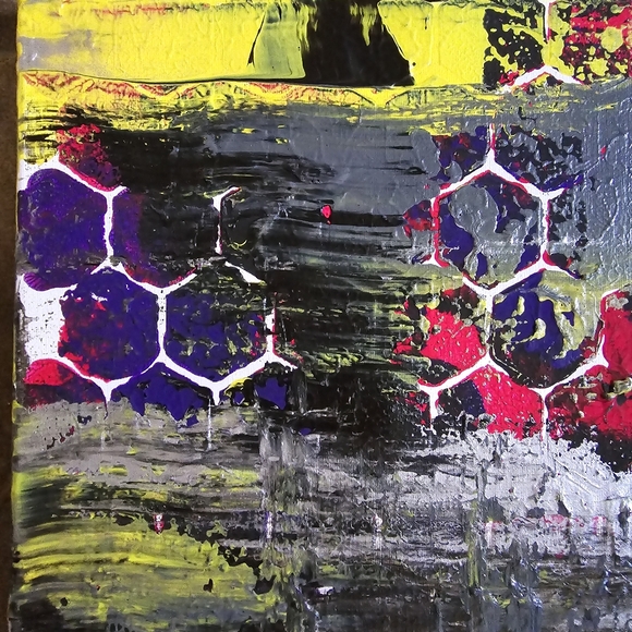 HANDCRAFTED Abstract Painting HANDPAINTED Wall Art Decor HANDMADE Artwork 15x30 - Picture 9 of 17